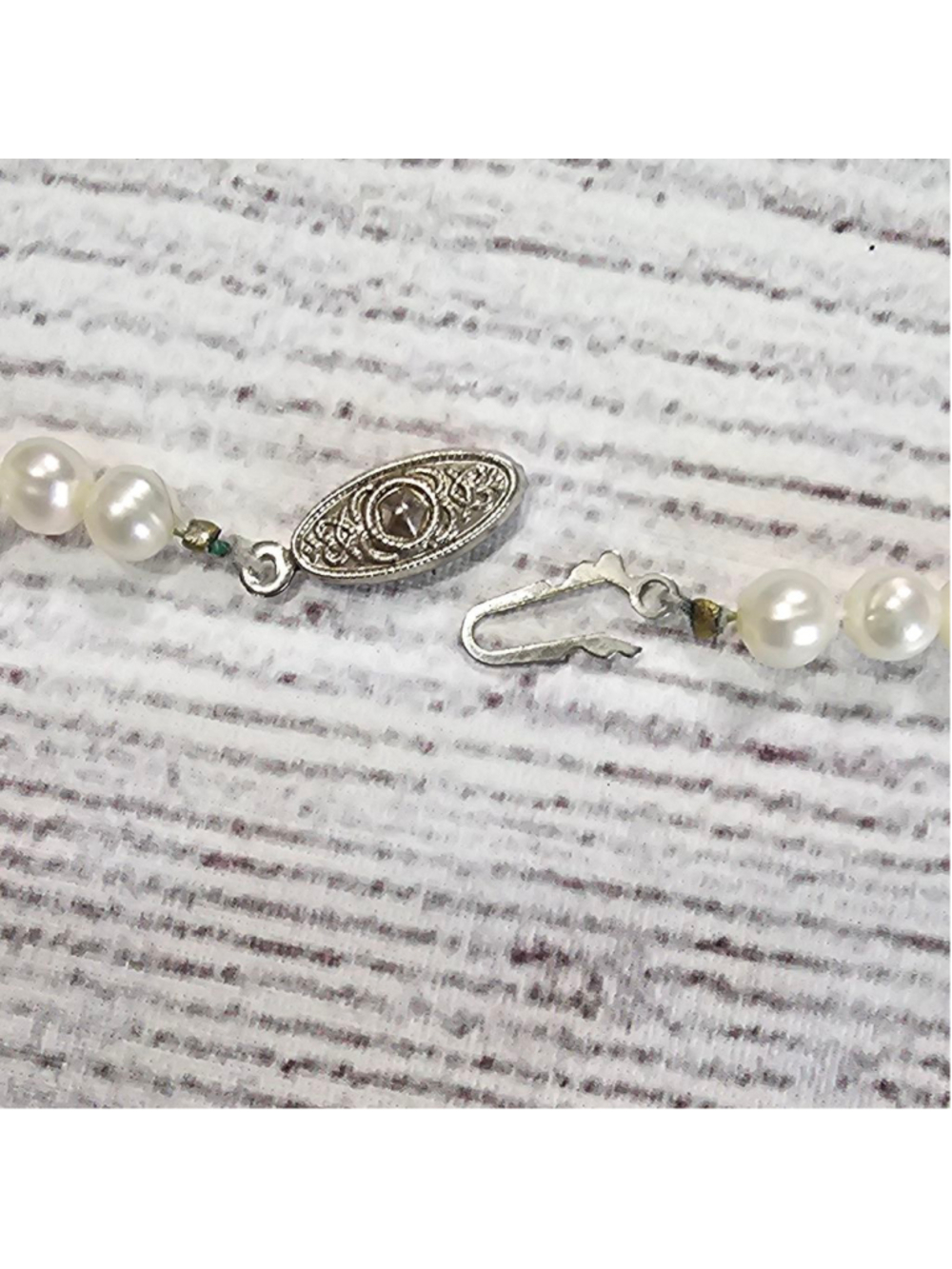 Authentic pearl necklace, 17" strand, 8" round, approx. - Picture 3 of 7
